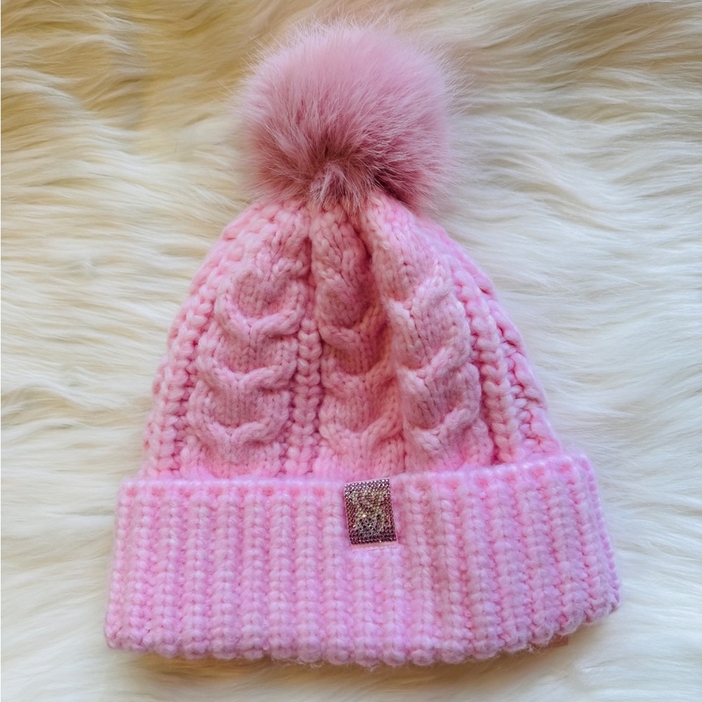 Victoria Secret Cable Knit Fashion Show Limited Edition Pink Beanie